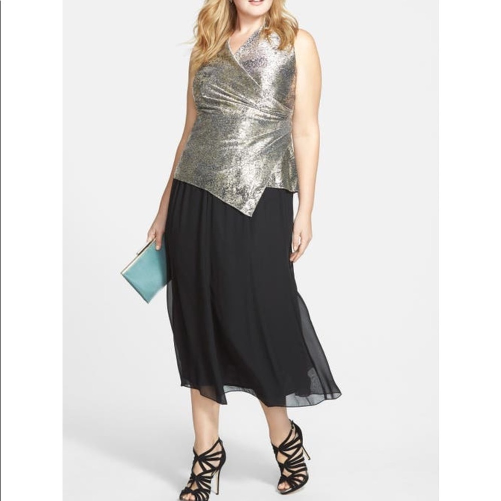 Alex Evenings Chiffon Pull-On Midi / Tea Length Skirt XL - Picture 2 of 10